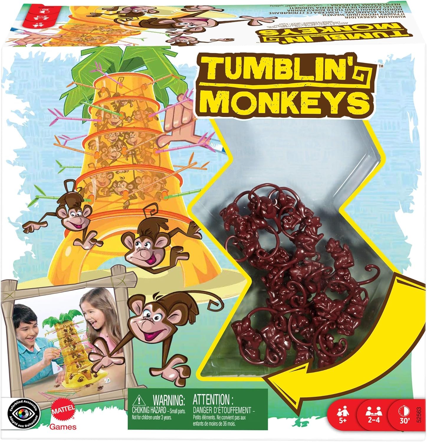 Mattel Games Monos Locos, Juegos de Mesa para niños +5 años, 2-4 Jugadores, partidas de Aproximadamente 30 min (52563)