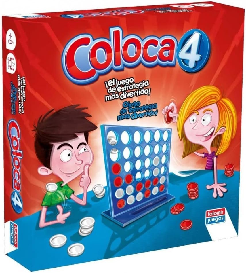 Falomir - Juego de Mesa Coloca 4 | Estimula Pensamiento Lógico | Refuerza Atención y Estrategia | para 6 Años en Adelante | Juega en Familia