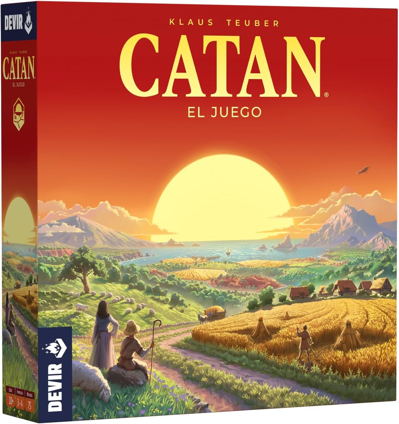 Devir - Catan | Juego de Mesa de Estrategia y Comercio, 3-4 jugadores, Juego Clásico Familiar y con Amigos, Recursos y Negociación para Familia y Amigos, Nueva Portada 2025 (BGCATAN)