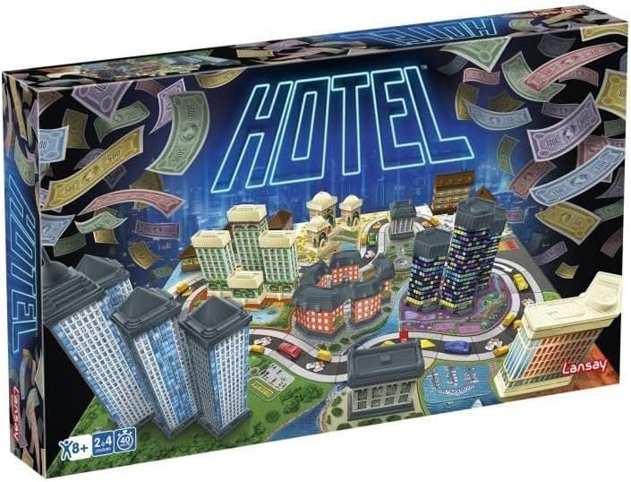 Lansay - Hôtel Juego de Mesa - Estrategia Familiar en 3D - Desde 8 Años