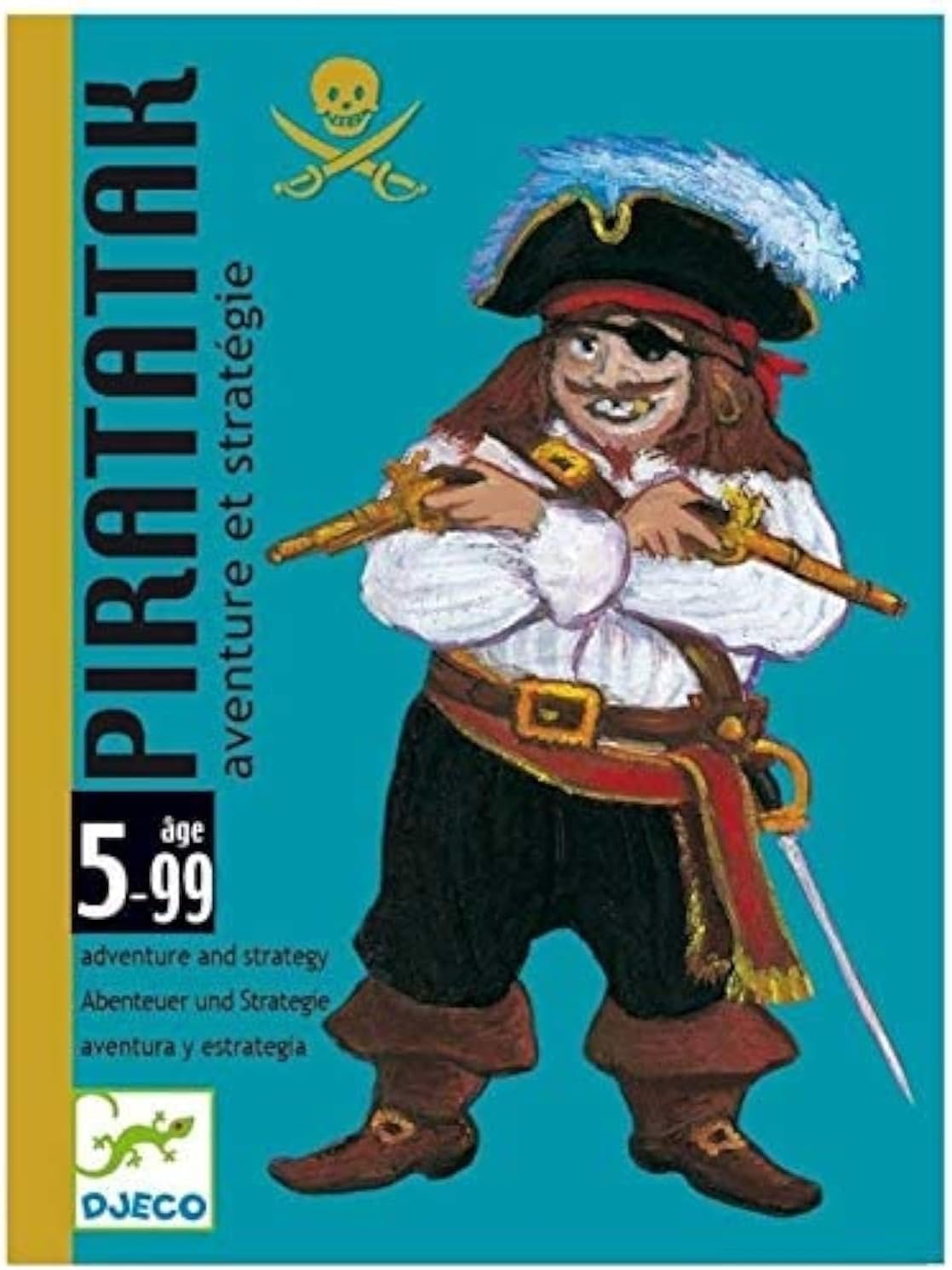 DJECO Juego Infantil de Cartas PIRATATAK Juego de Estrategia Niños Mayores de 5 años.
