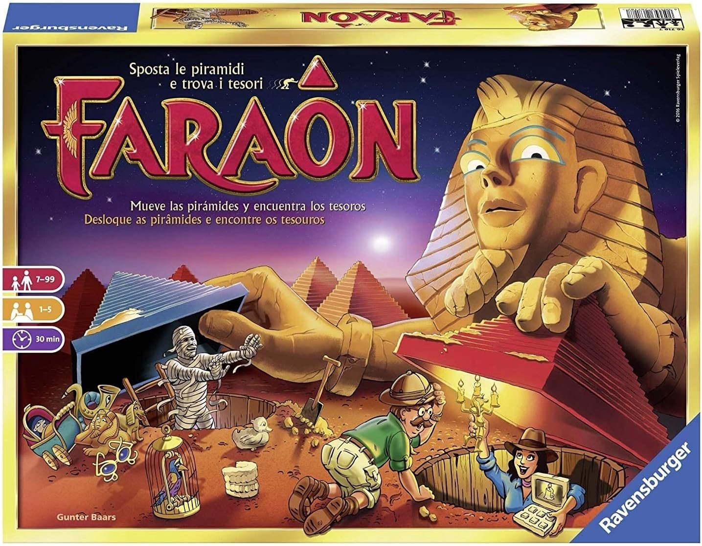 Ravensburger - Faraón, Juego de Mesa Familiar Desde 7 años, +2 Jugadores