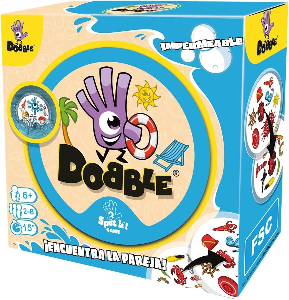 Asmodee Dobble Impermeable Juego de Cartas de Observación y Velocidad