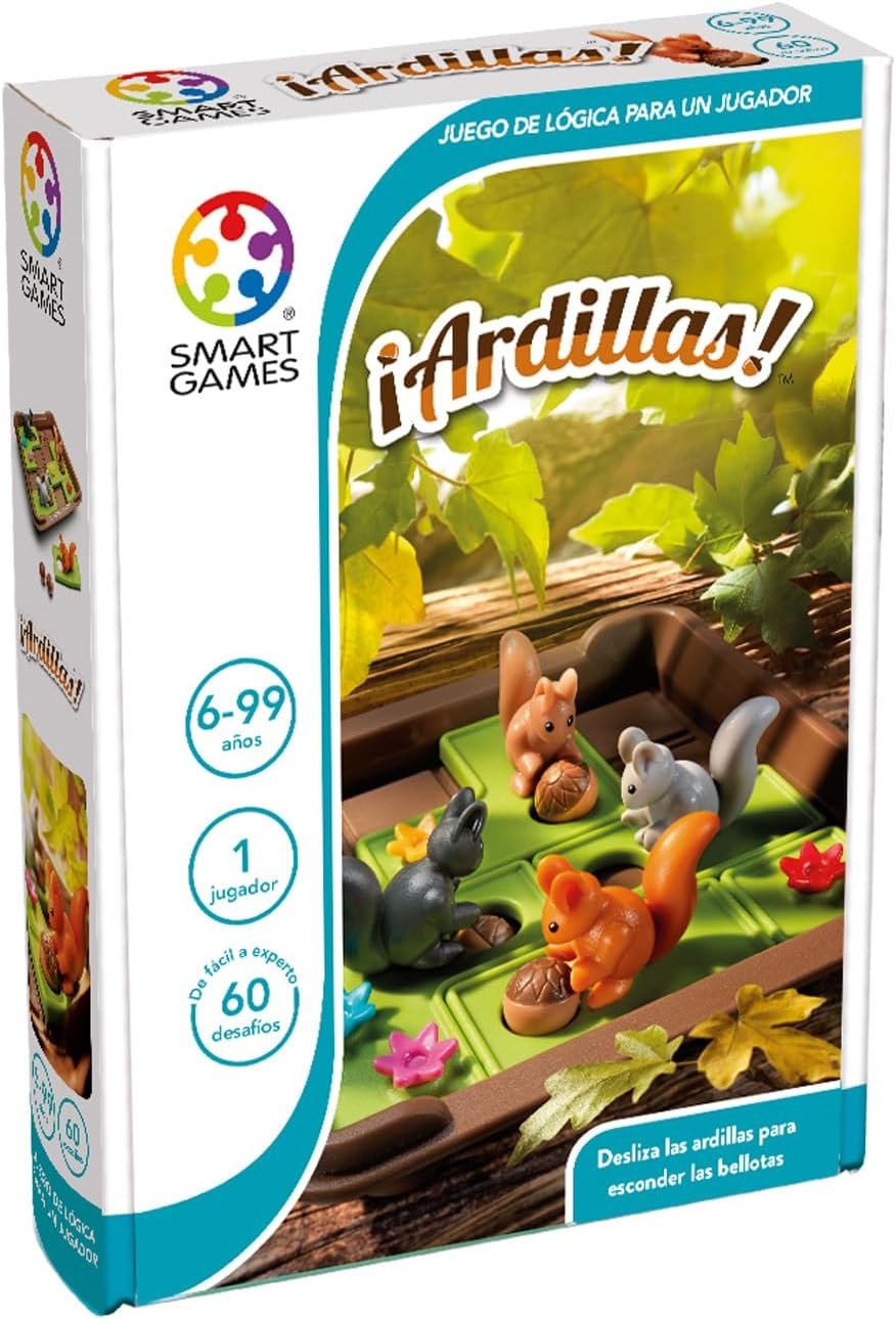 SmartGames - ¡Ardillas! | Juegos Educativos 6 Años O Más | Rompecabezas Niños Y Rompecabezas Adultos 60 Desafíos | Regalos para Niños Y Adultos De 1 Solo Jugador
