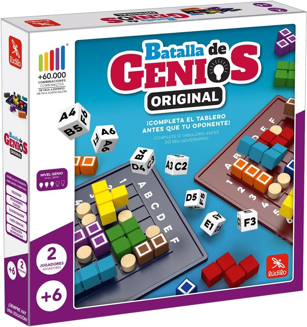 Ludilo - Batalla De Genios Original | Juegos De Mesa Niños 6 Años O Más | Juegos De Mesa Niños Y Adultos | Juguetes 6 Años De 2 Jugadores | Rompecabezas Adultos con Mas De 60.000 Combinaciones