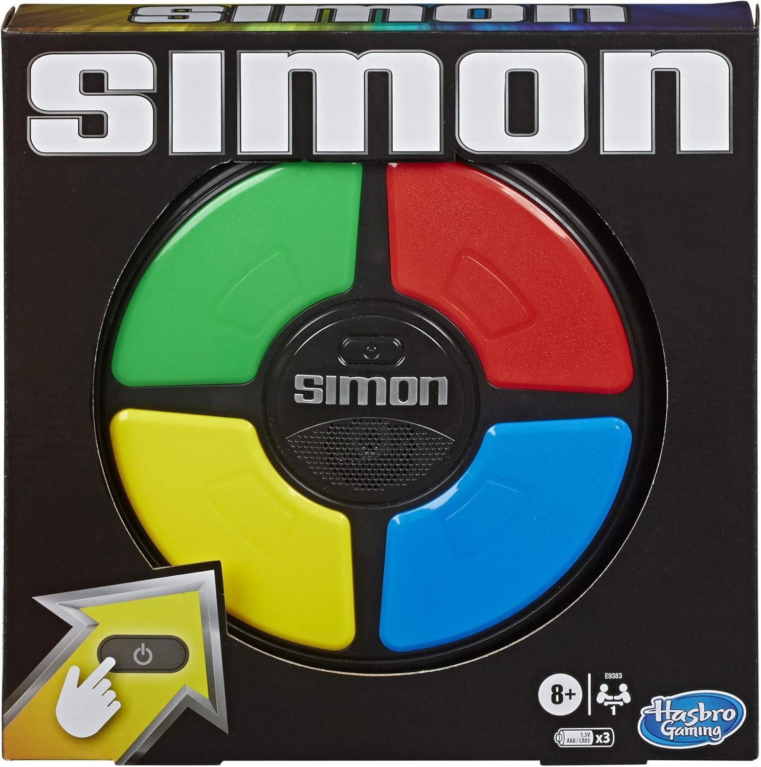 Hasbro Gaming Simon, Juguete Electrónico de Memoria, Habilidad y Estrategia, Juegos para Niños y Niñas de 8 Años, Multijugador, Luces y Sonidos