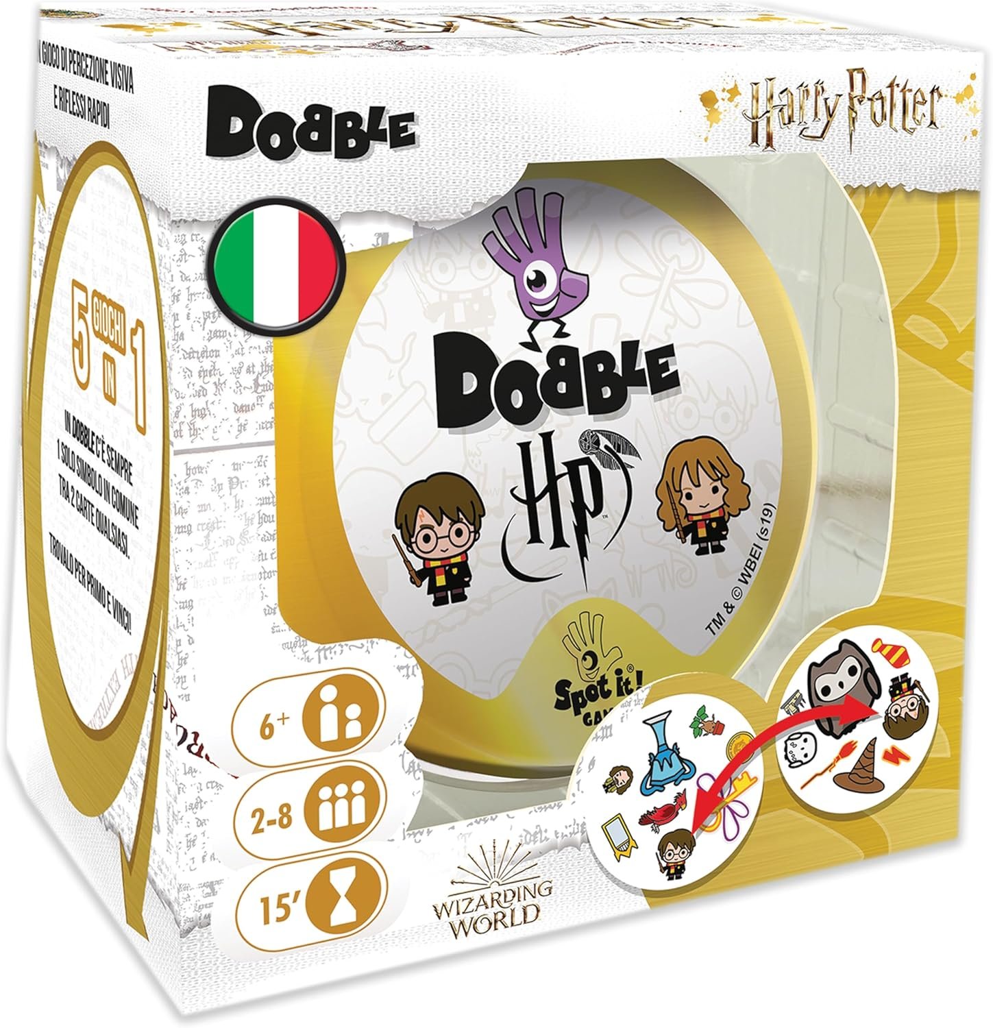 Asmodee – Harry Potter Dobble Juego de mesa, edición en italiano, 8243 - Idioma Italiano