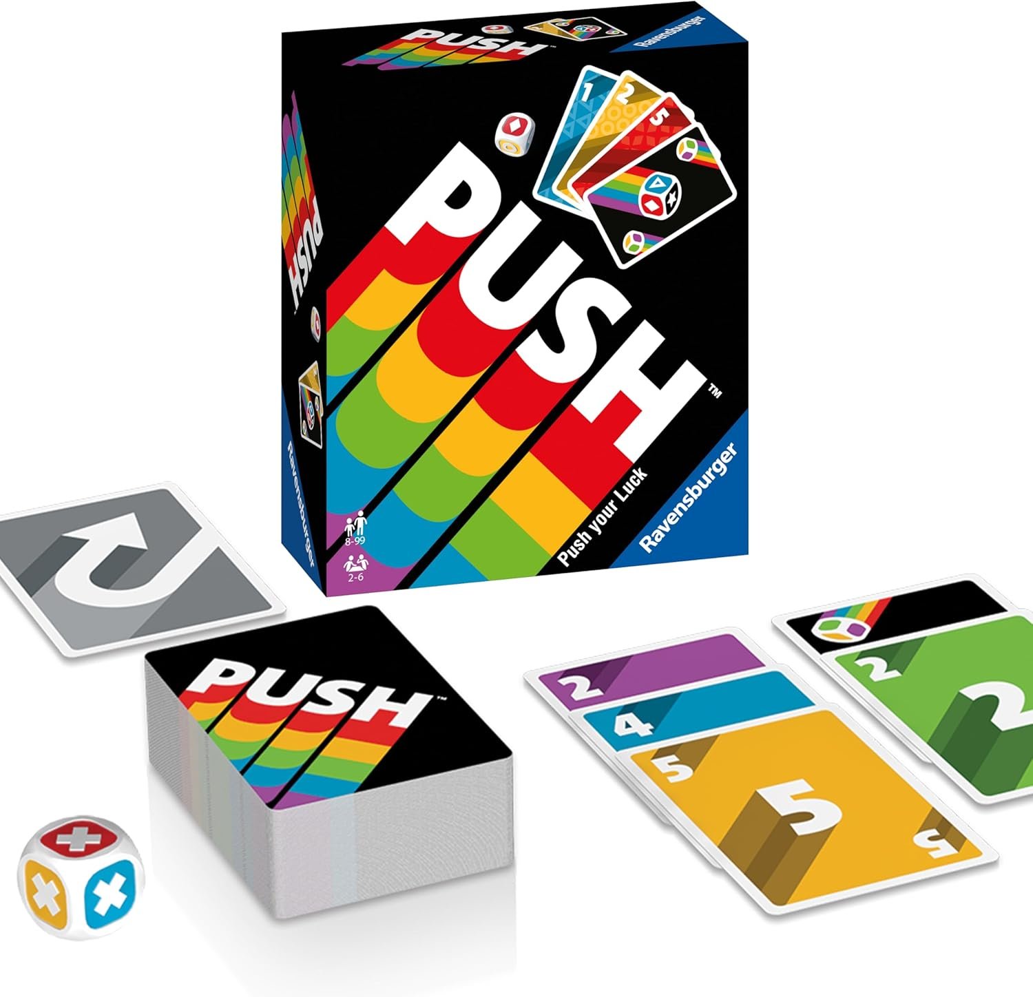 Ravensburger - Push, Juego de cartas para 2-6 jugadores, a partir de 8 años