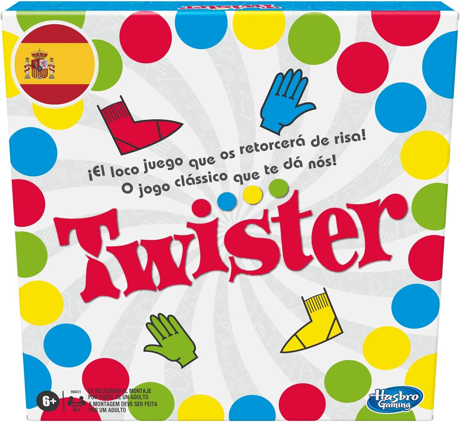 Hasbro Gaming Twister, Juegos de Habilidad, Fiestas con Amigos y Diversión en Familia, para Niños y Niñas de 6 años o más, Mejora la Motricidad y Coordinación - Versión en español