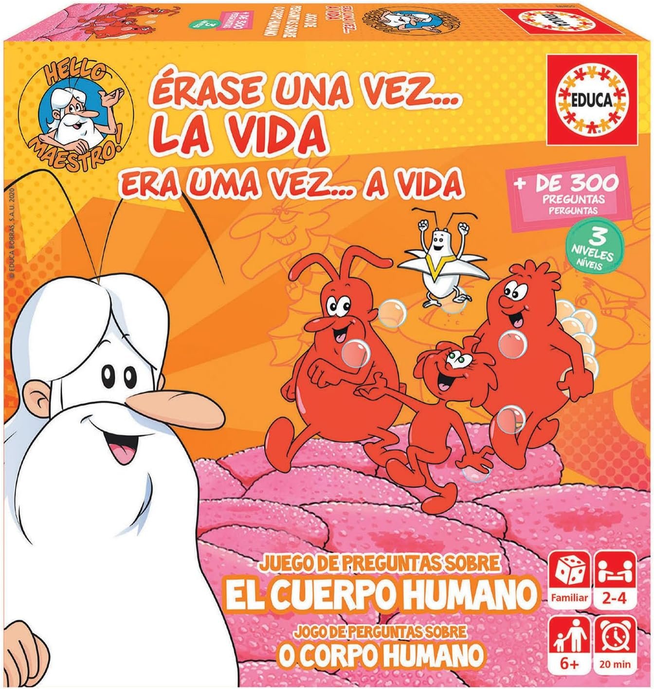 Educa - Érase una Vez La Vida, Juego de Mesa Familiar Educativo con más de 300 Preguntas y respuestas sobre anatomía y biología, A Partir de 6 años (18855)