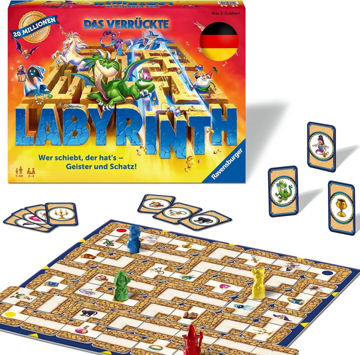 Juego de Mesa Ravensburger Family Game 26955, The Crazy Labyrinth, Juego de Mesa, Juegos clásicos para 2 a 4 Personas,