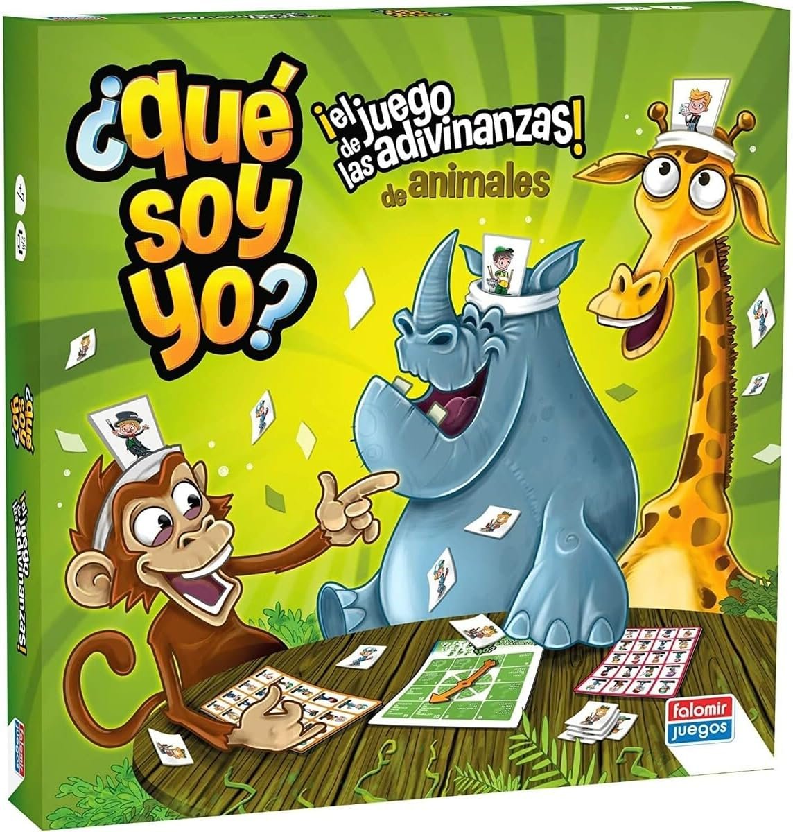Falomir - Juego de Mesa ¿Qué Soy Yo? Animales, Desarrollo Motriz y Sensitivo, Multicolor, Material Caucho, 7 Años