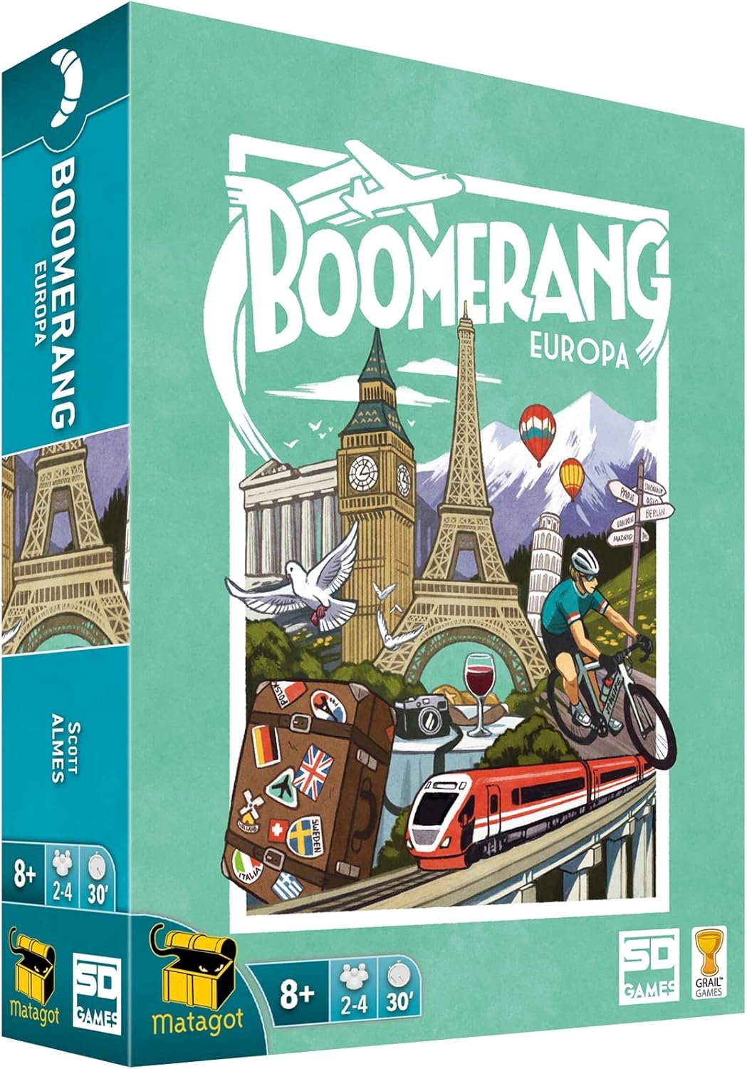 SD GAMES - Boomerang Europa: Juego de Cartas Draft de Viajes y Países - Papel 13X18X4cm