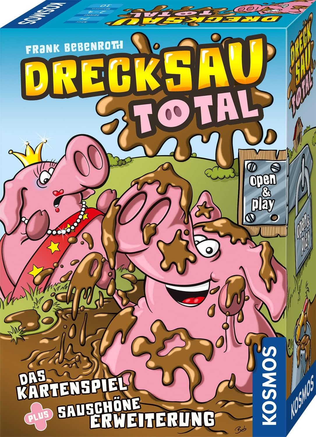 Kosmos 682675 Drecksau Total, Divertido Juego de Cartas para 2-4 Personas a Partir de 7 años, en práctica Caja magnética Open & Play, Juego de Viaje, Regalo para niños y Adultos, Juego de Fiesta,