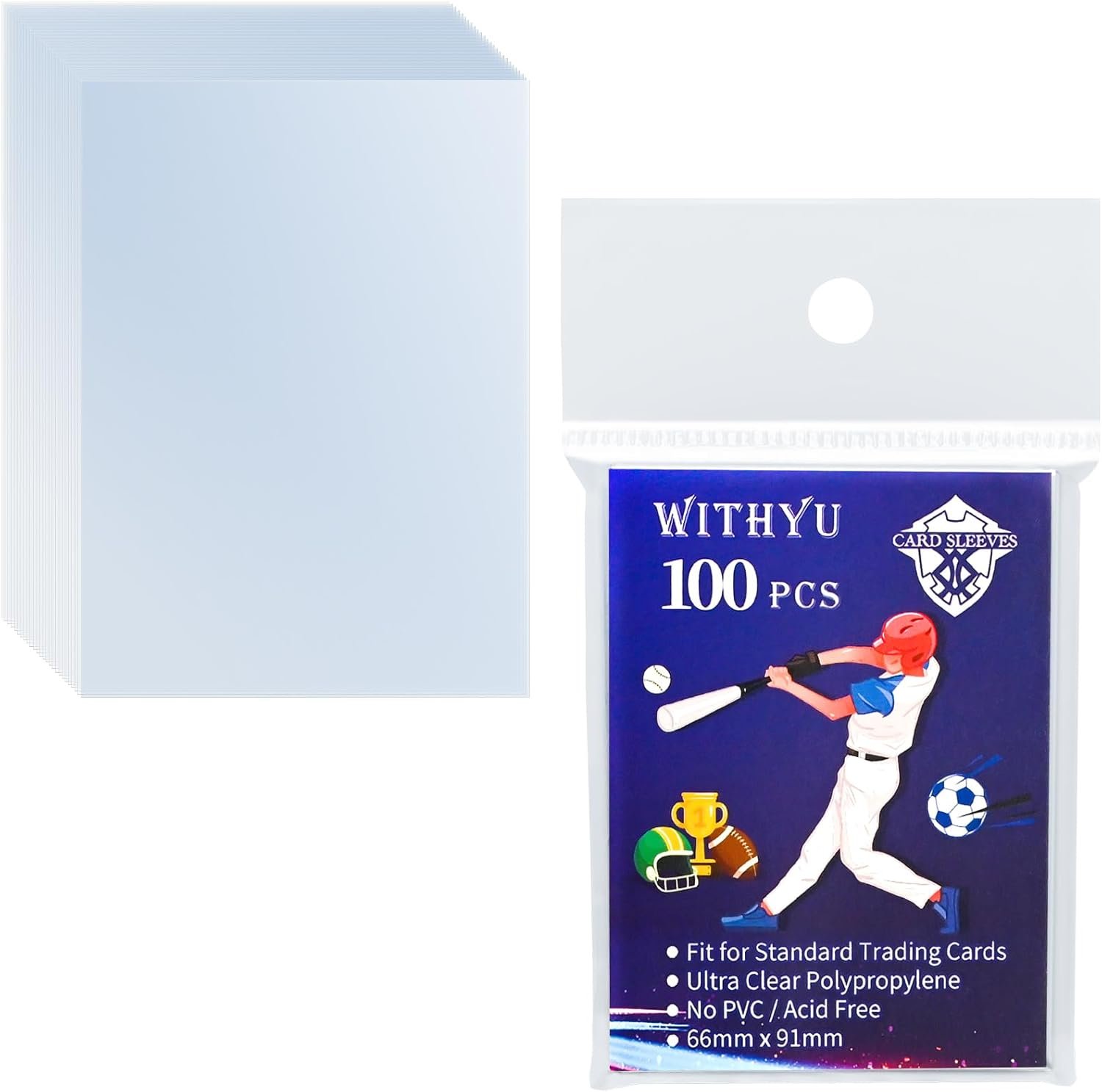 100 Unidades Fundas Blandas Para Cartas,Fundas de Carga Superior Para Tarjetas Estándar 64x89mm,Protector de Tarjetas Ultra Transparente Para Tarjetas de Juego,Tarjetas de Fútbol,Mini Tarjeta de Foto