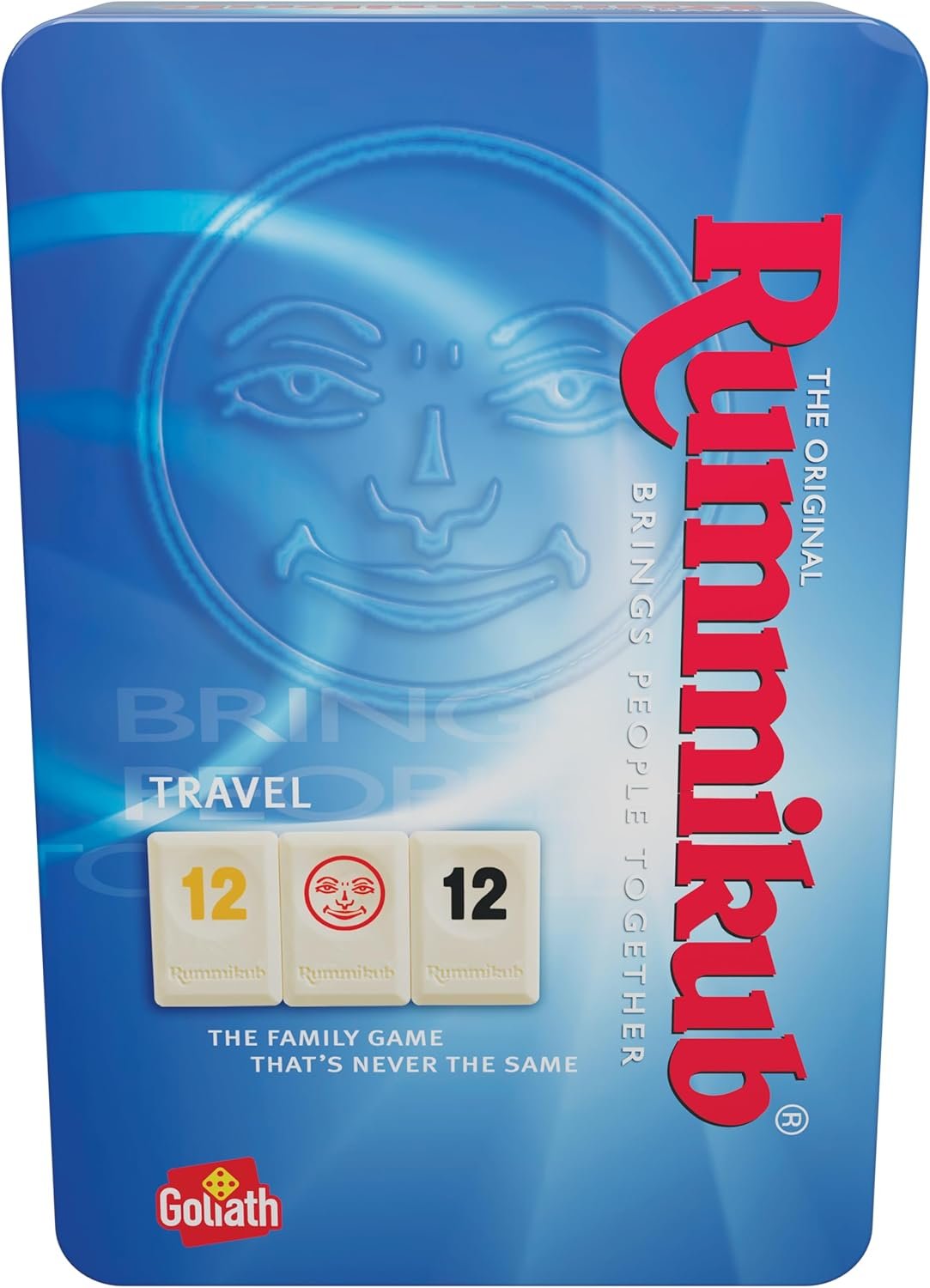 Rummikub Original Caja Metalica Edición de Viajes, Juego de Mesa Para Niños a Partir de 6 Años, Juego Estratégico Para Toda la Familia, Juegos de Mesa Para 4 Jugadores