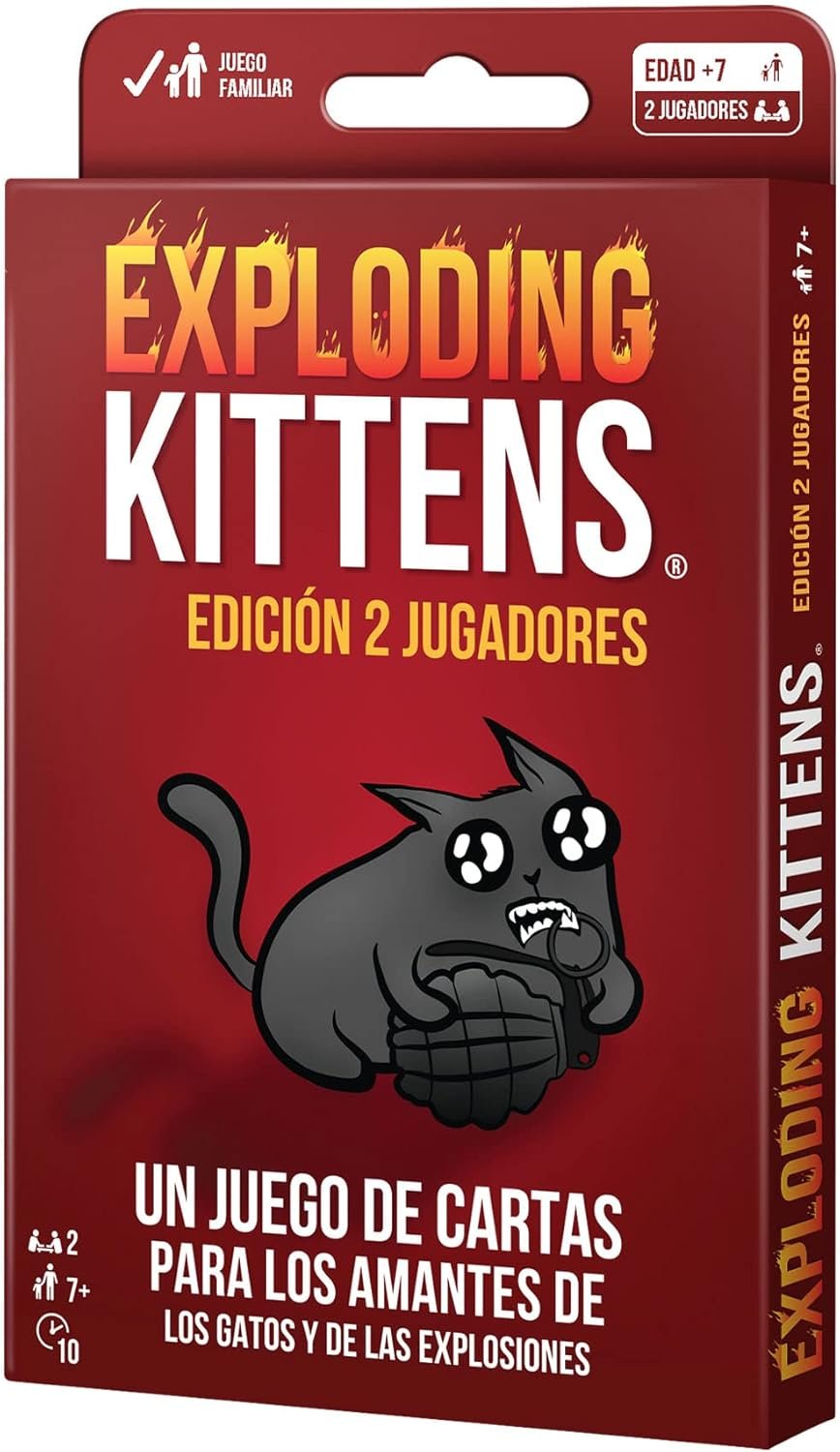 Asmodee Exploding Kittens Edición 2 Jugadores, Juego de Cartas