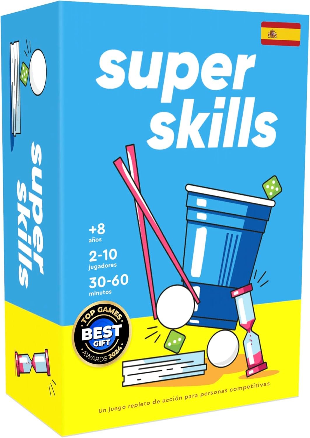 The World Game Super Skills - Juego de Mesa Divertido Lleno de Acción para Niños y Adultos - Regalo para Todas Las Edades - Español