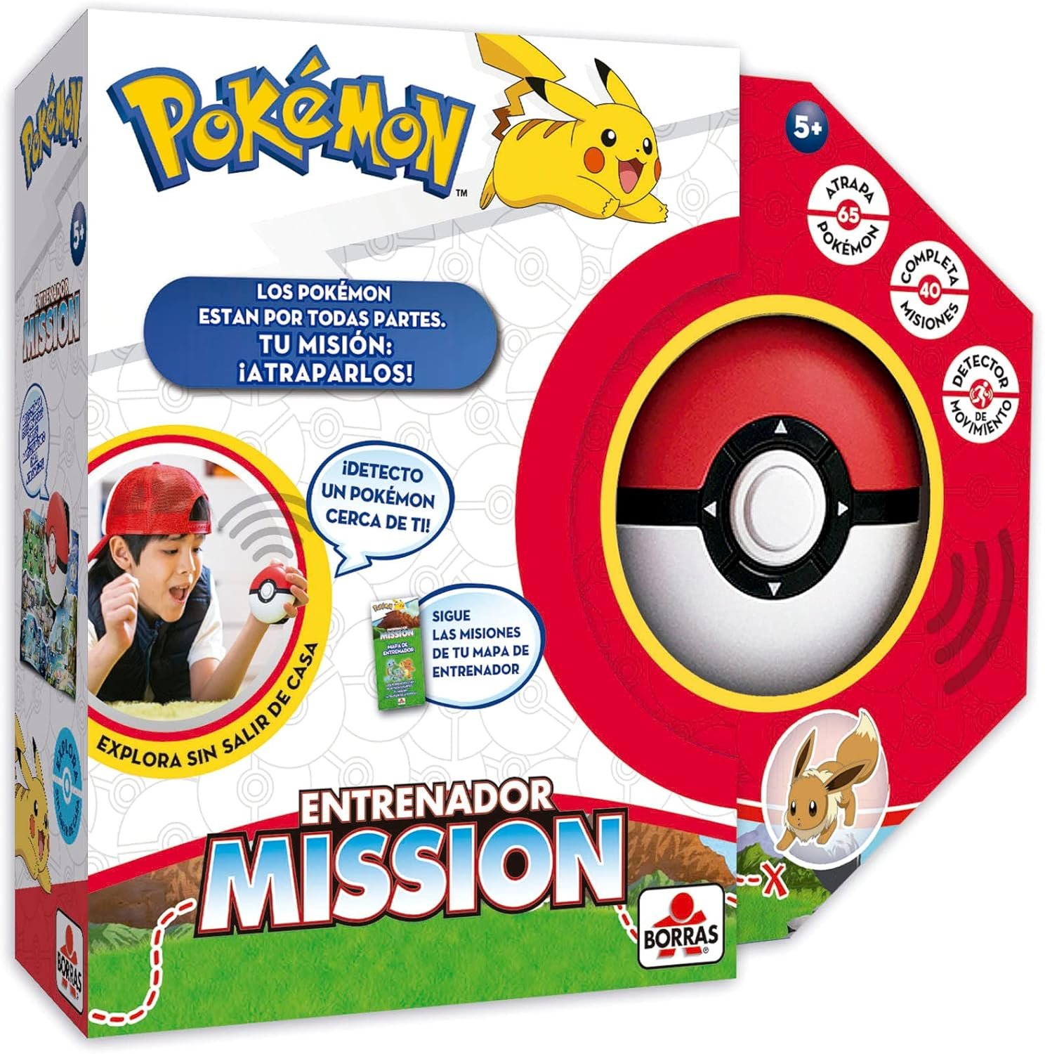BORRAS - Pokémon Mission Juego de Mesa Interactivo, Conviertete en Entrenador Pokémon y Atrápalos a Todos. Juego de Entrenador, Aprende Datos Divertidos de tús Pokémones Favoritos (19442)