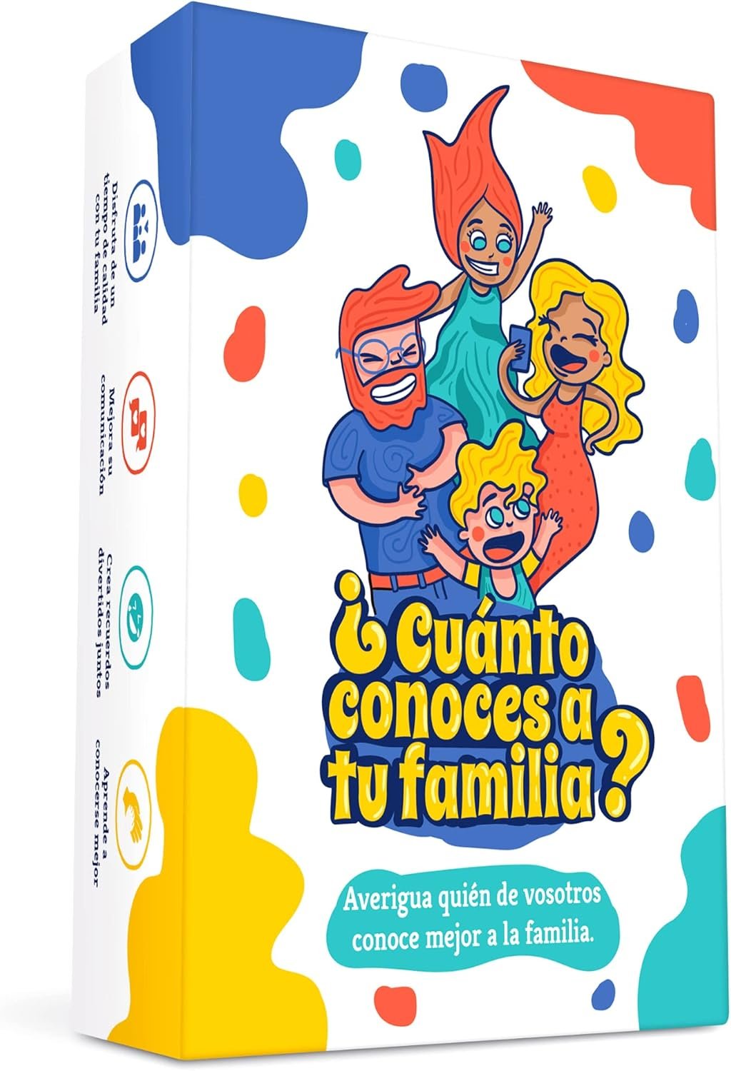 Oh Happy Games - Cuánto Conoces a tu Familia - Juego de Preguntas y Quiz para toda la Familia de 3 a 8 jugadores a partir de 8 años - Juego de Mesa para Reuniones Familiares y Regalo