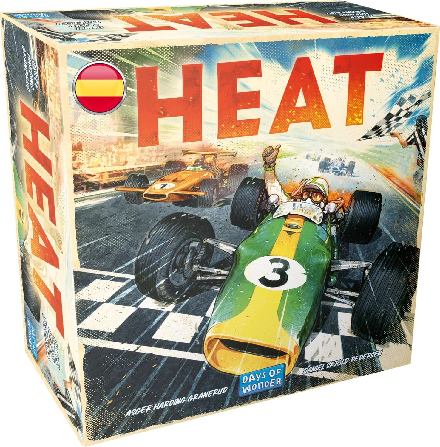 Asmodee Heat, Juego de Mesa de Estrategia y Carreras de Coches