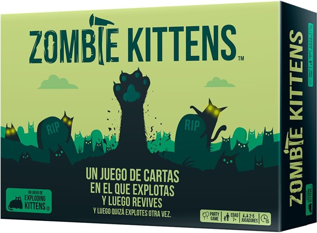 Asmodee Zombie Kittens, Juego de Cartas con Mecánica de Resurrección