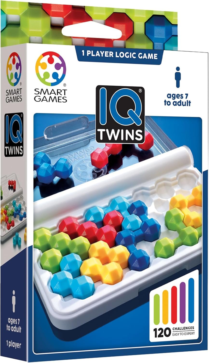 SmartGames - IQ Twins | Juegos De Mesa Niños 7 Años O Más | Juegos Educativos 7 Años O Más | Rompecabezas Niños Y Rompecabezas Adultos | Juego De Mesa para 1 Jugador