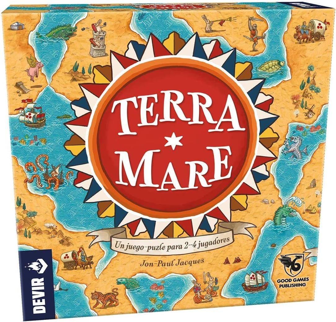 Devir - Terra Mare, Juego de Mesa y Puzzle, de Losetas, Fácil de Jugar, a Partir de 14 Años (BGTEMAEE)