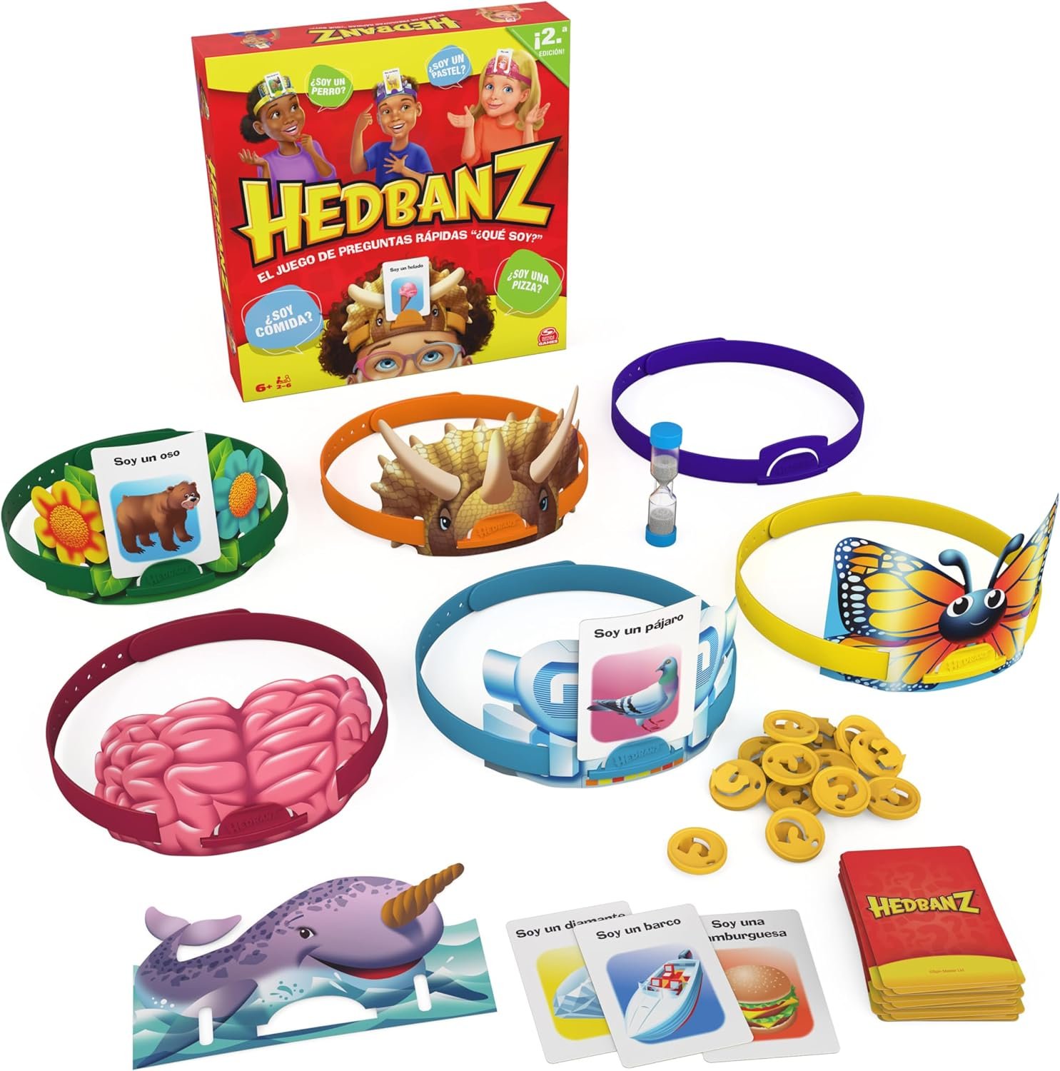 Spin Master Games - Juego Hedbanz | Juegos De Mesa Niños 7 Años O Más con Adivinanzas para Toda La Familia | Juegos De Mesa Familiares De 2 A 6 Jugadores | Regalo Niño 7 Años O Más