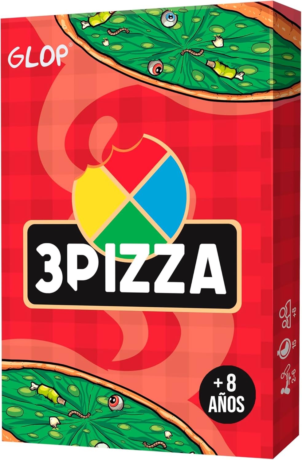 Glop 3Pizza, Juegos de Mesa Niños +8 años y Adultos, Juegos de Cartas