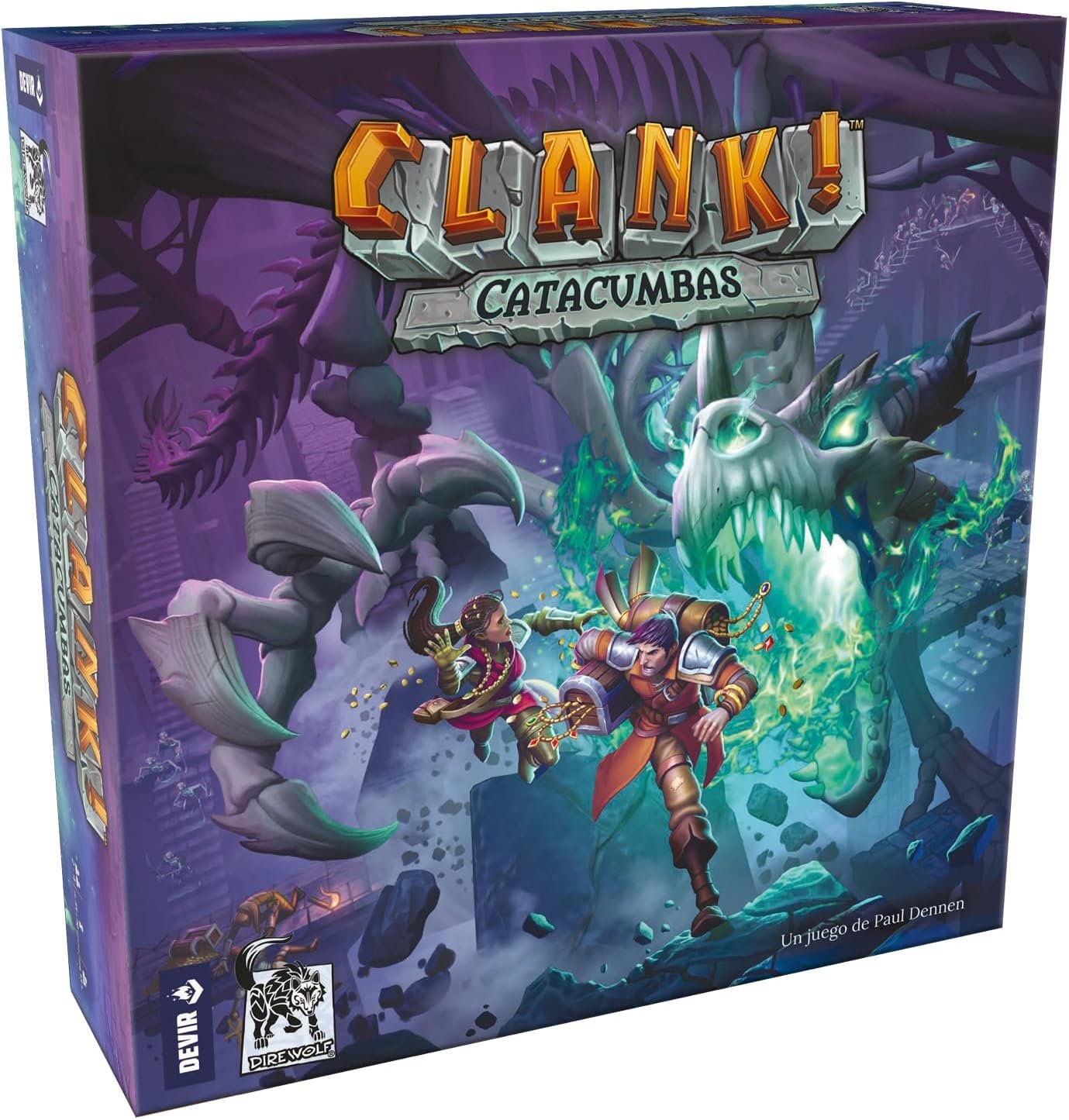 Devir - Clank! Catacumbas – Juego de Mesa de Aventuras y fantasía, construcción de mazos, exploración de mazmorra, 1-4 Jugadores, +13 años (BGCLACASP)