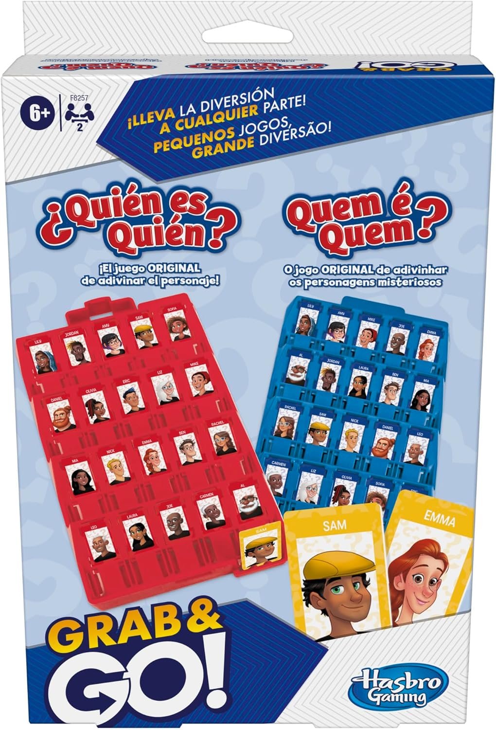 Hasbro Gaming Juego ¿Quién es Quién? Grab and Go, Juego de Mesa de Portatil para Adivinar el Personaje, Juguetes para Niños y Niñas de 6 Años o Más, Fiestas al Aire Libre con Amigos y Familia