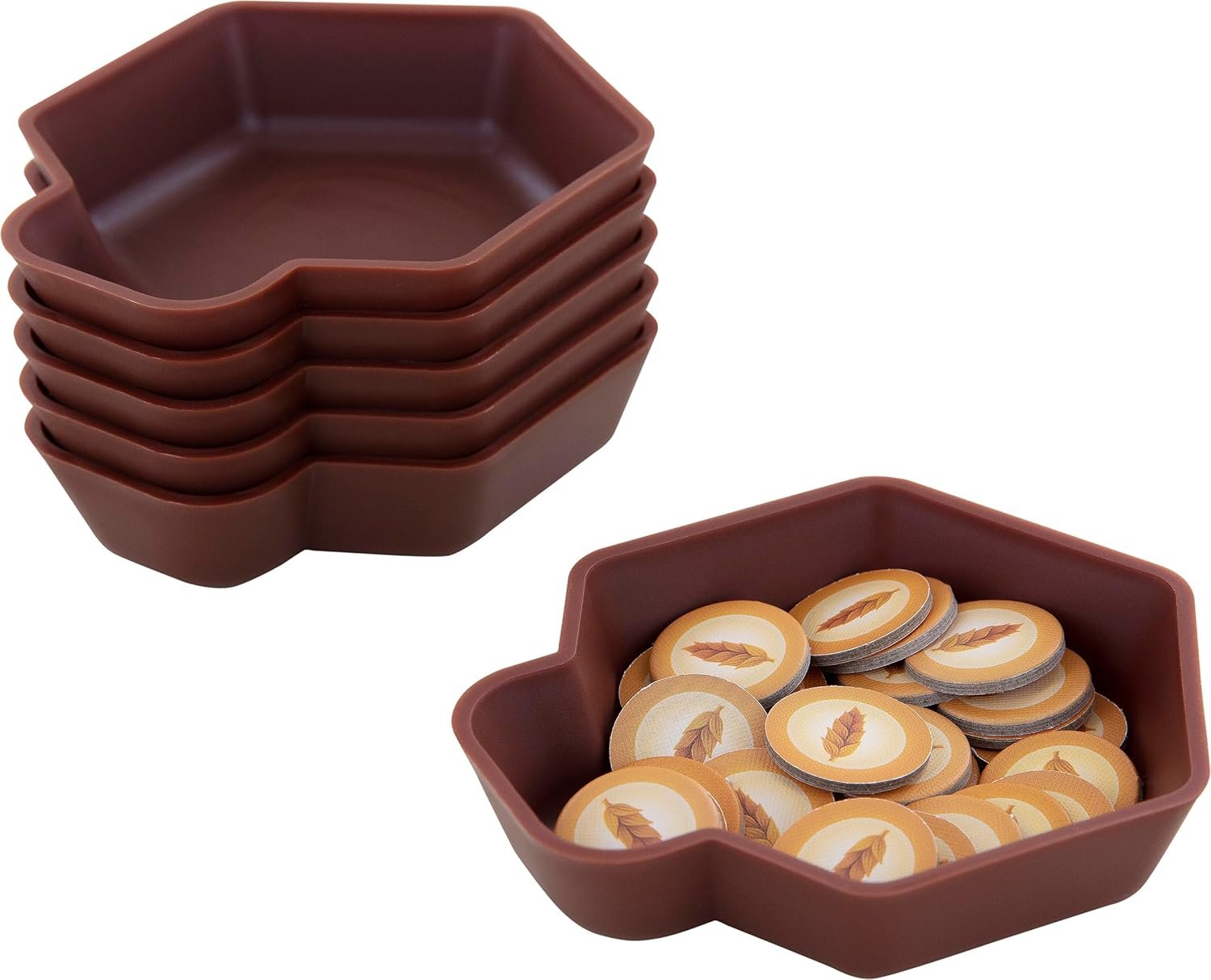Feldherr Shell Pack Ventaja - 6 bandejas de fichas de Colores para Accesorios de Juegos de Mesa, fichas, meeples y Otros Objetos pequeños