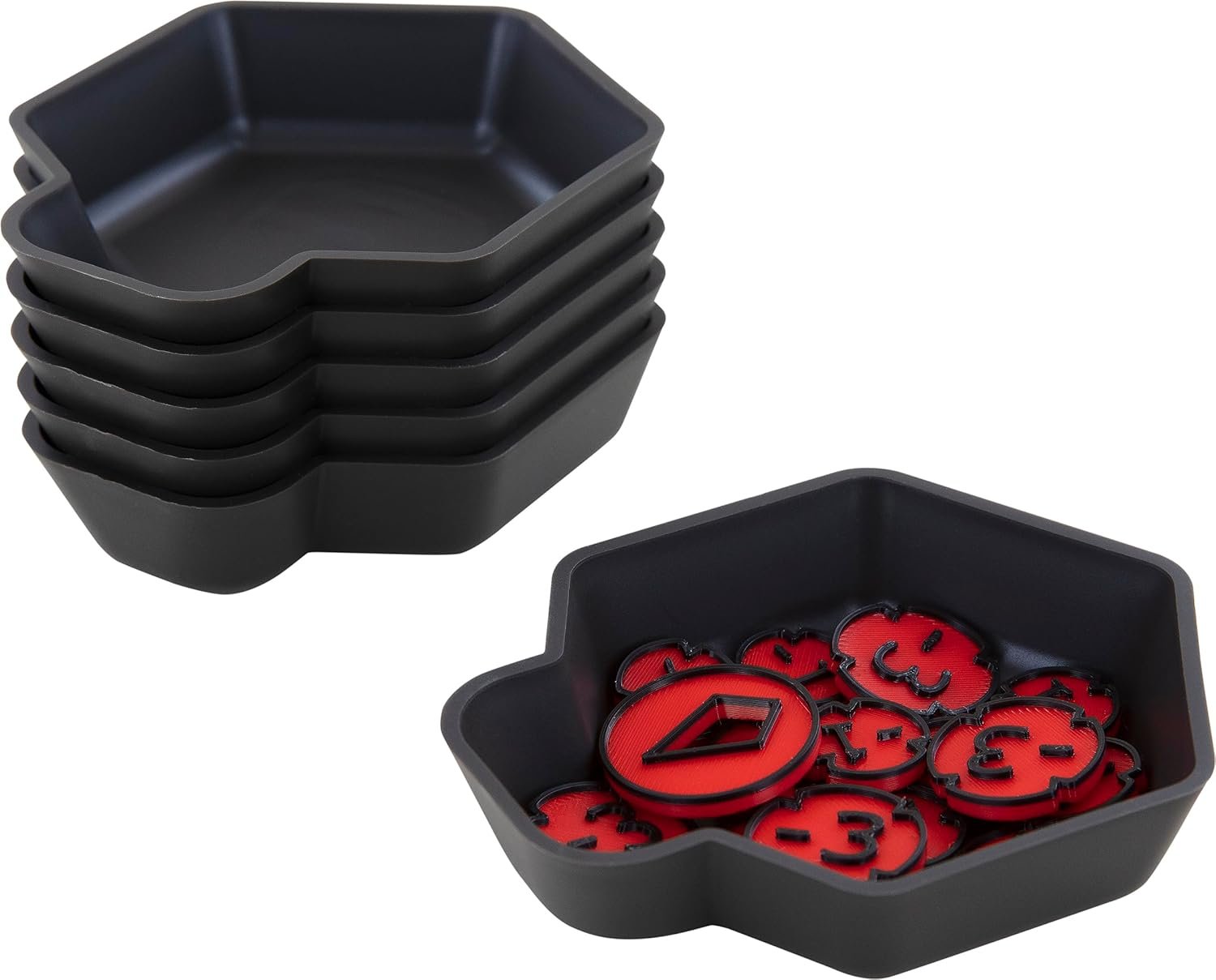 Feldherr Shell Pack Ventaja - 6 bandejas de fichas de Colores para Accesorios de Juegos de Mesa, fichas, meeples y Otros Objetos pequeños