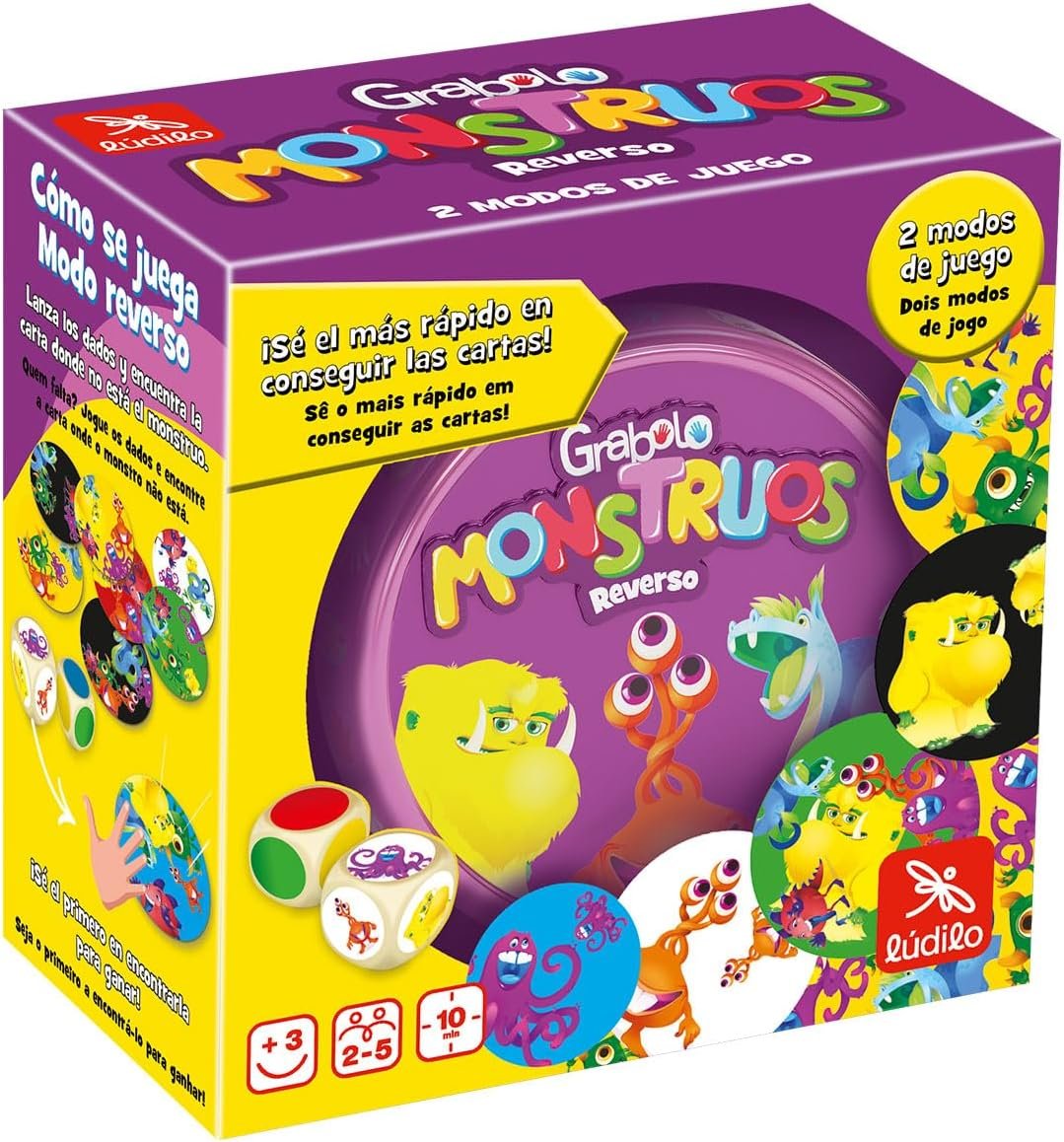 Ludilo - Grabolo Reverso | Juegos Educativos Niños 3 Años O Más | Juegos De Cartas De 2 A 5 Personas | Juego De Mesa con Modos De Juego | Regalo Niño 3 Años O Más