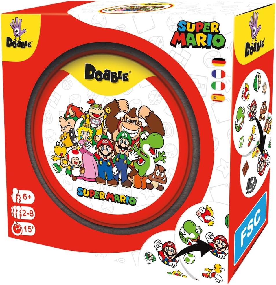 Asmodee Dobble Super Mario, Juego de Cartas de Observación y Velocidad