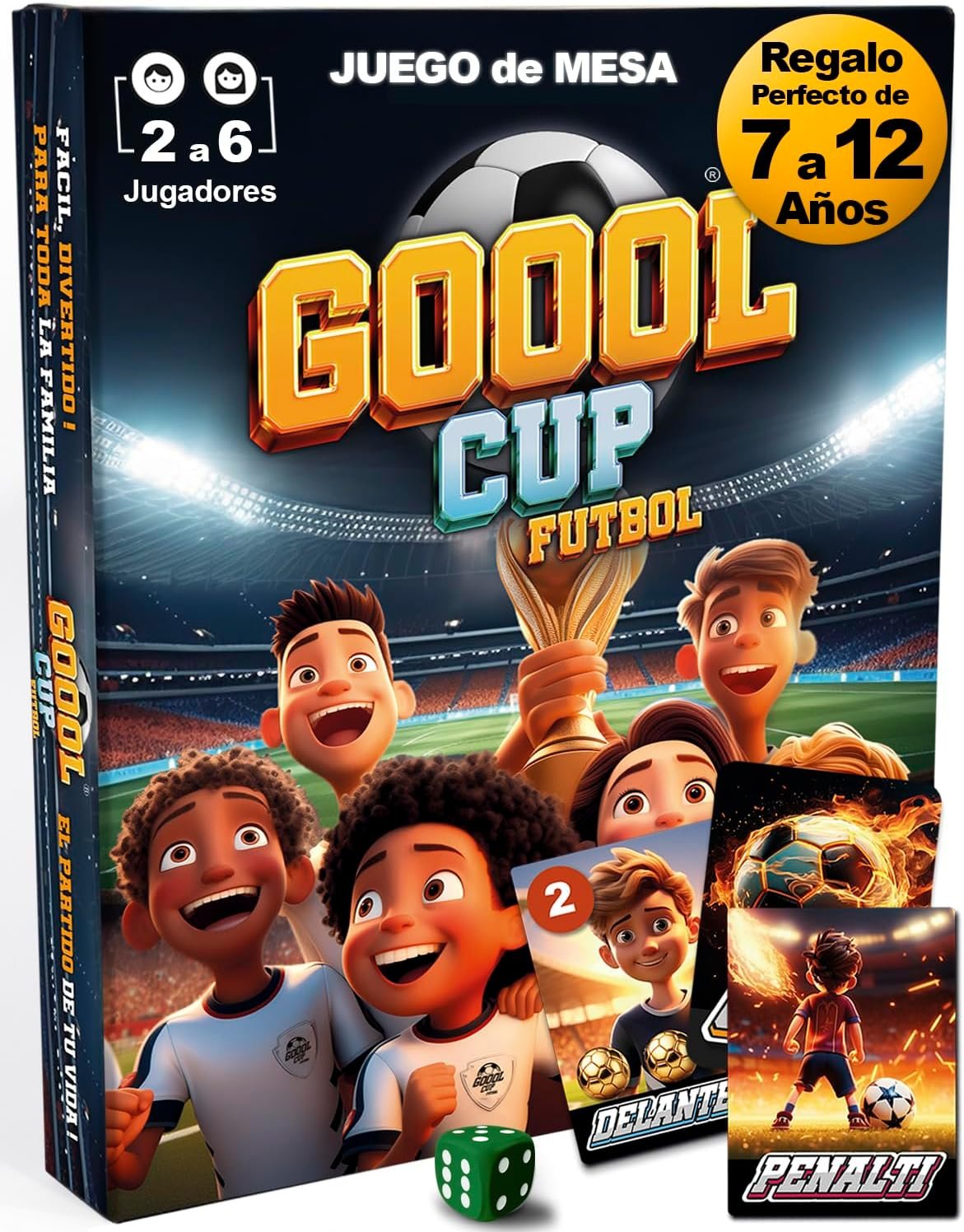 Juegos de Mesa de Fútbol para Niños 6 7 8 9 10 11 12 Años – Juego de Cartas Familiar – Regalo Futbol Niños y Niñas – 2 a 6 Jugadores – Ideal para Cumpleaños y Navidad
