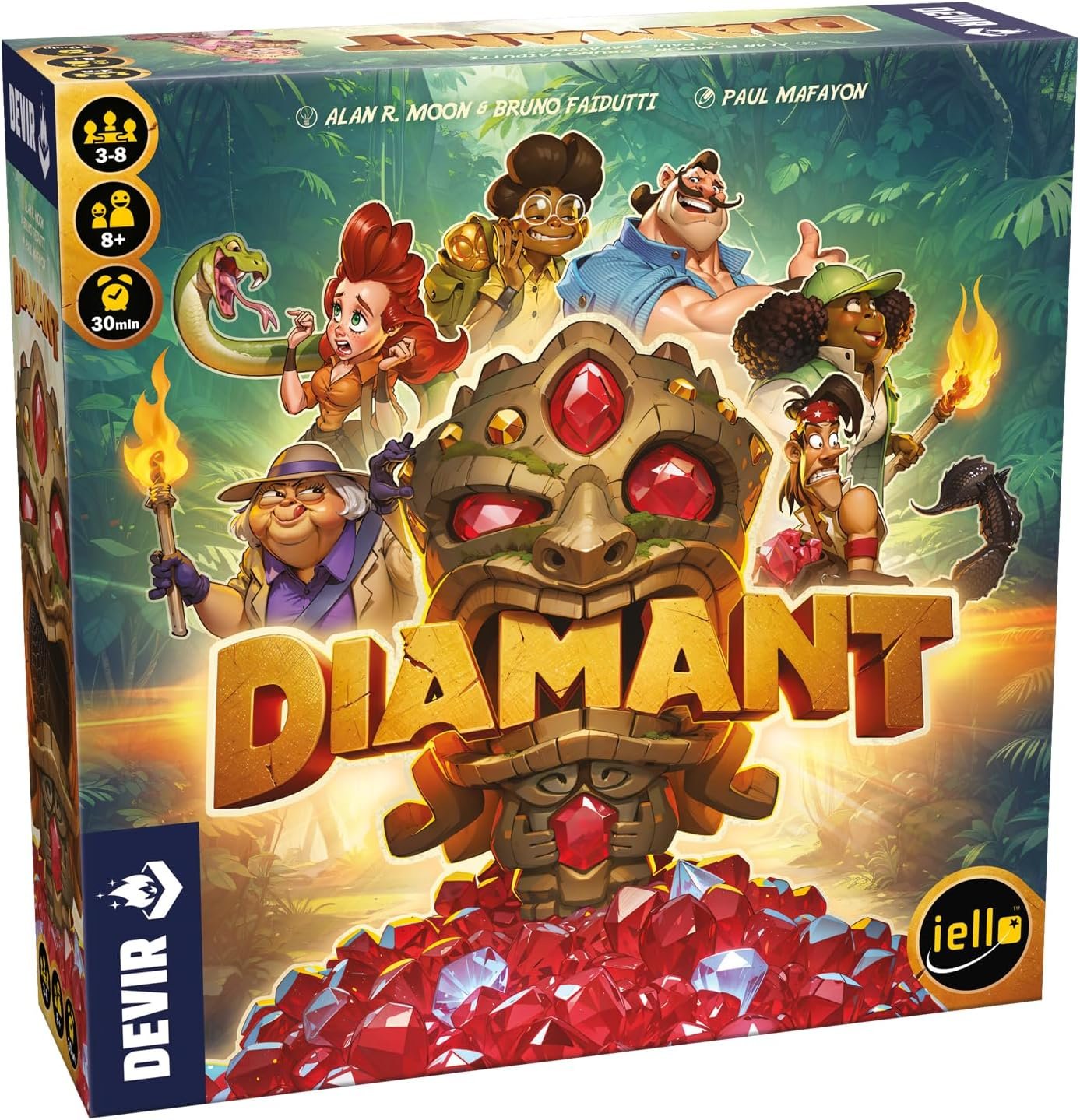 Devir - Diamant, Juego de Mesa de Aventuras y exploración, Party Game competitivo para 3 a 8 Jugadores (BGDIATR)