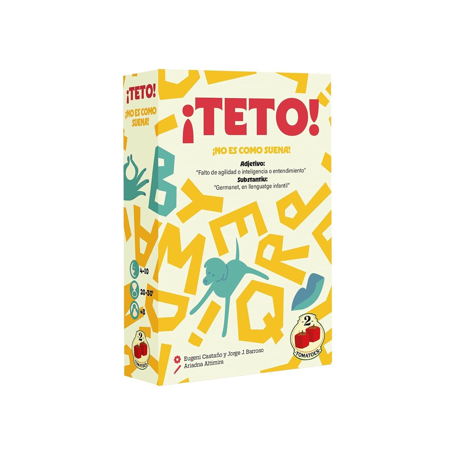 2Tomatoes Games | Teto | Juego de Cartas por Equipo | Descifra Todas las Palabras | Party Game Rápido 20-30 Min | Deducción y Comunicación | 4-10 Jugadores | Multilingüe | Español, Catalán e Inglés