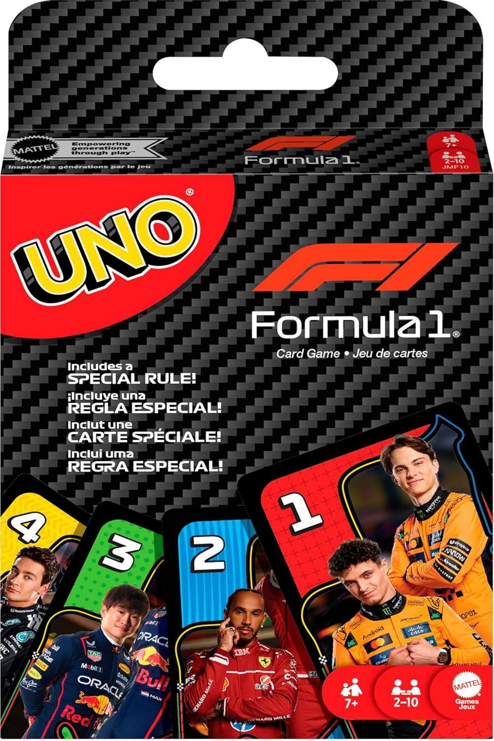 Mattel Games UNO Juego de Cartas F1, +7 años, 2-10 Jugadores