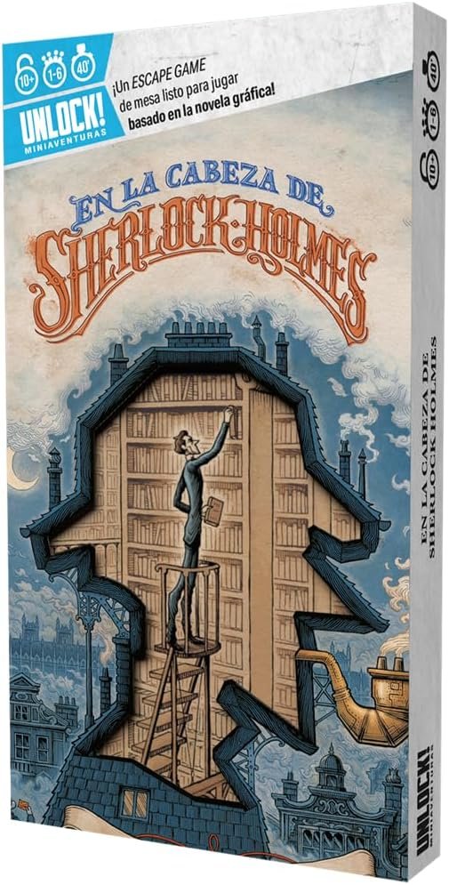 Asmodee Unlock! Mini En la Cabeza de Sherlock Holmes, Juego de Cartas