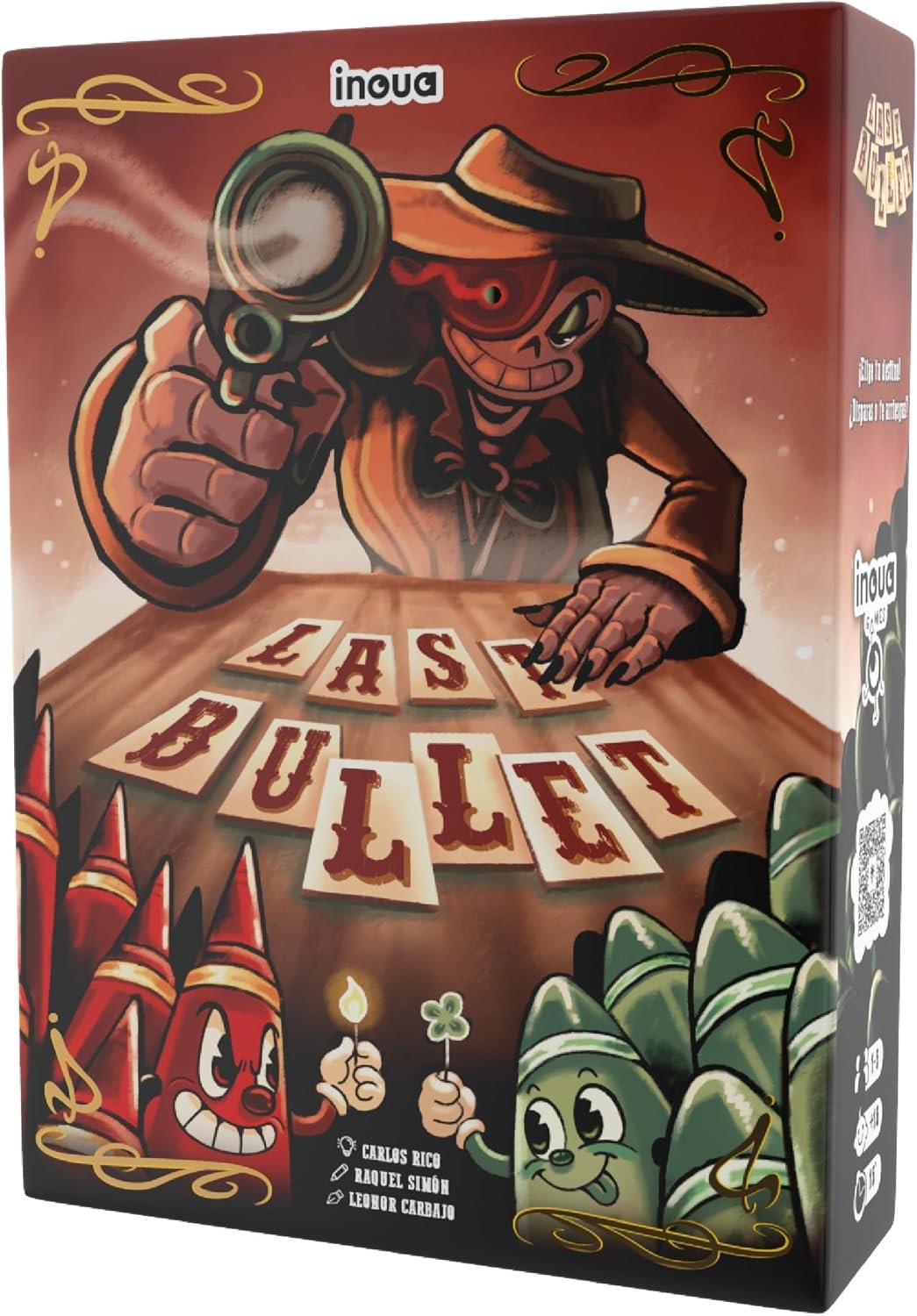 Juego de Mesa para familias y Amigos Last Bullet | Filler rápido de Cartas, faroles y Suerte Extrema | 1-5 Jugadores | +16 años | Partidas de 15 min