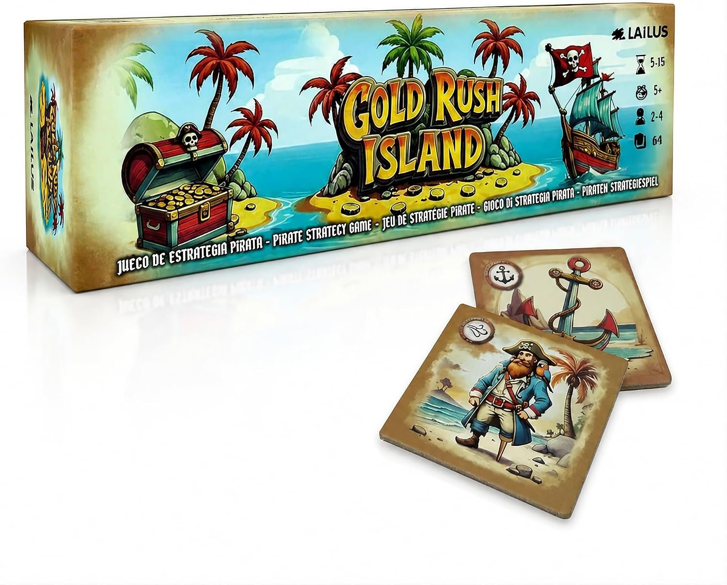 Gold Rush Island - Juego de Mesa Piratas para Niños y Niñas de 5 6 7 8 Años - Estrategia y Aventura en Familia Sin Pantallas - Regalo Original Educativo
