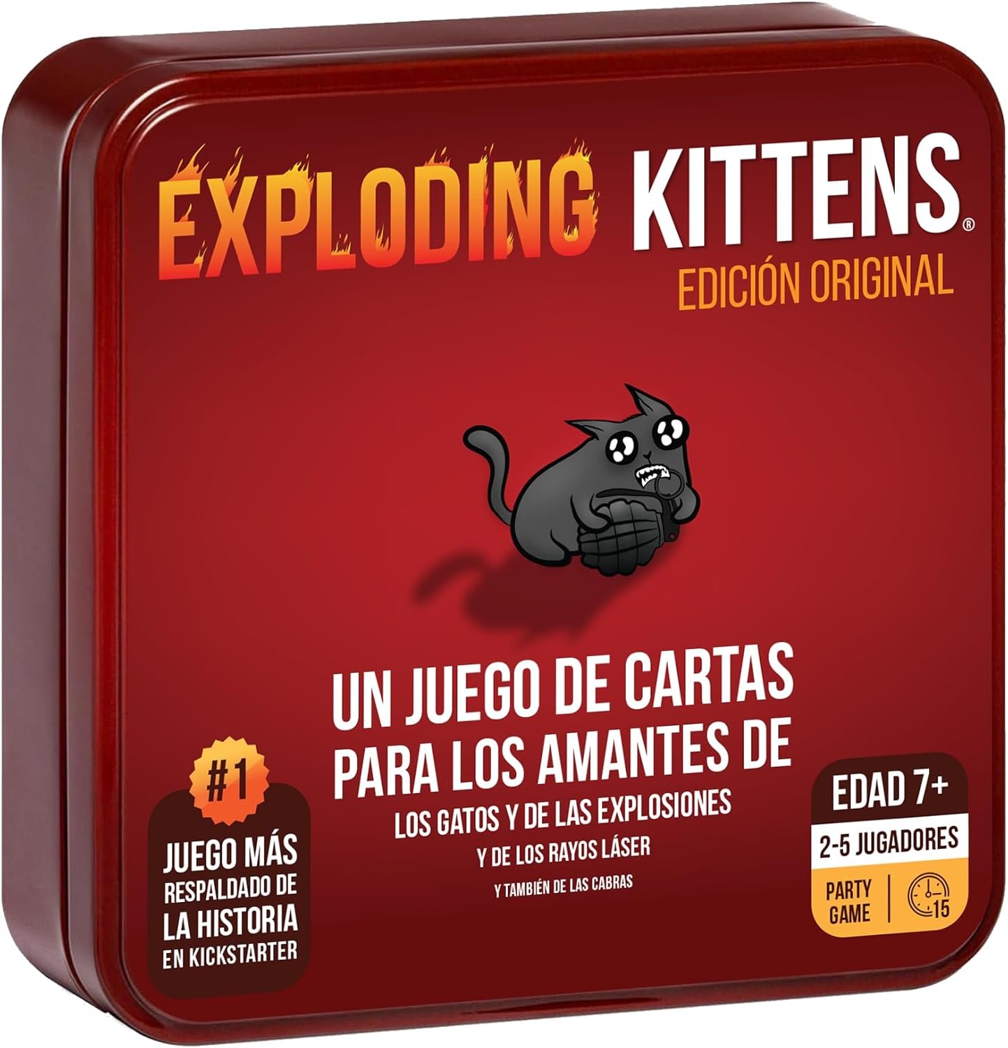 Asmodee Exploding Kittens Original Caja Metálica, Juego de Cartas