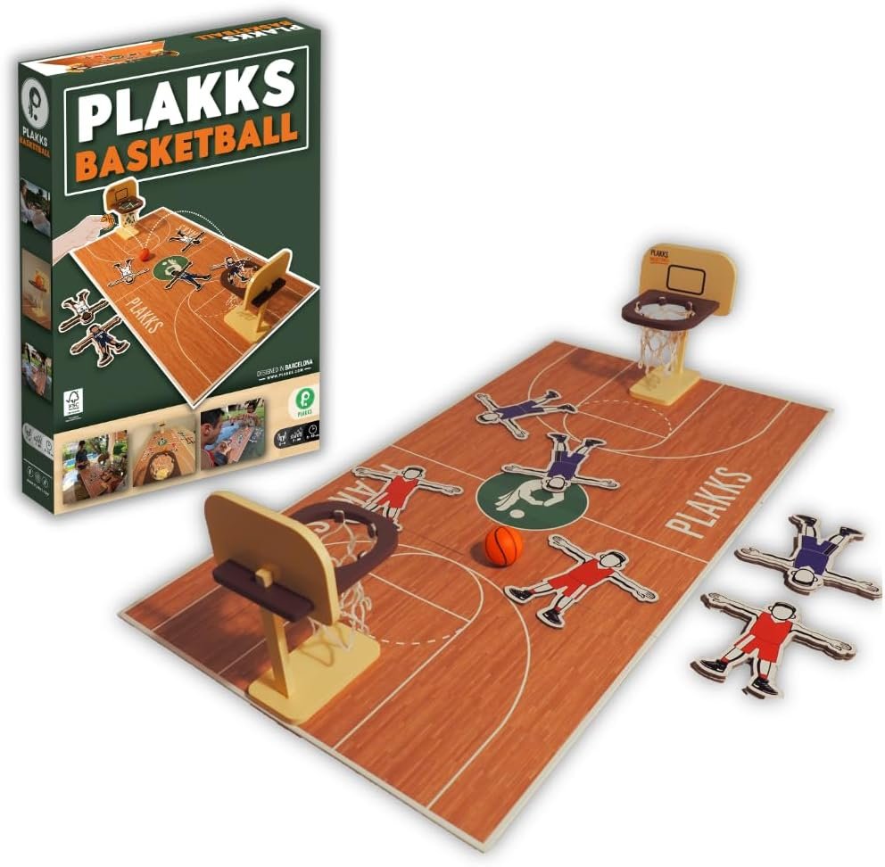 PLAKKS Basketball | Juego de Mesa de Baloncesto para Niños, Jóvenes y Adultos | De 7 a 99 años | Juego Divertido de Precisión y Habilidad | Regalo Original Familiar | para 2 Jugadores o Más