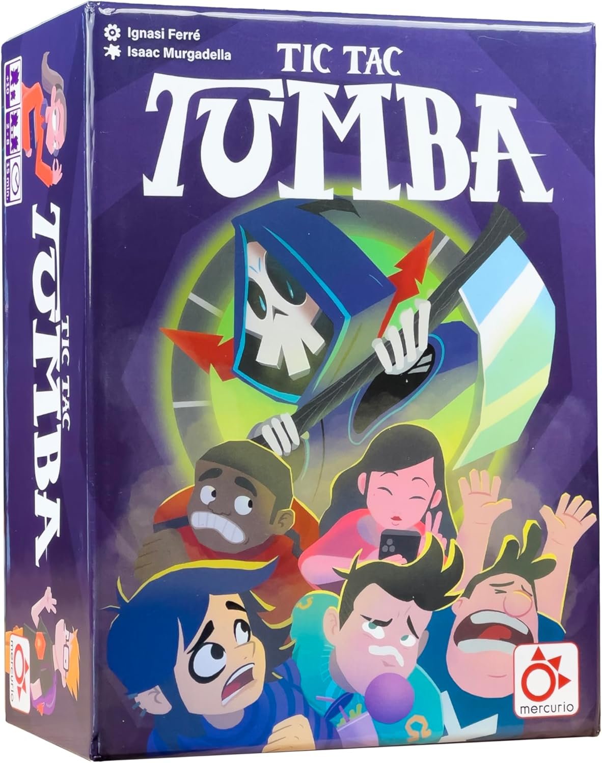 Mercurio - Tic TAC Tumba | Juego de Mesa de Roles Ocultos | Sobrevive en la Mansión de la Muerte | 9 Personajes + 12 Losetas + Cartas y Puertas | Juego de Suspense y Estrategia para Adultos y Jóvenes
