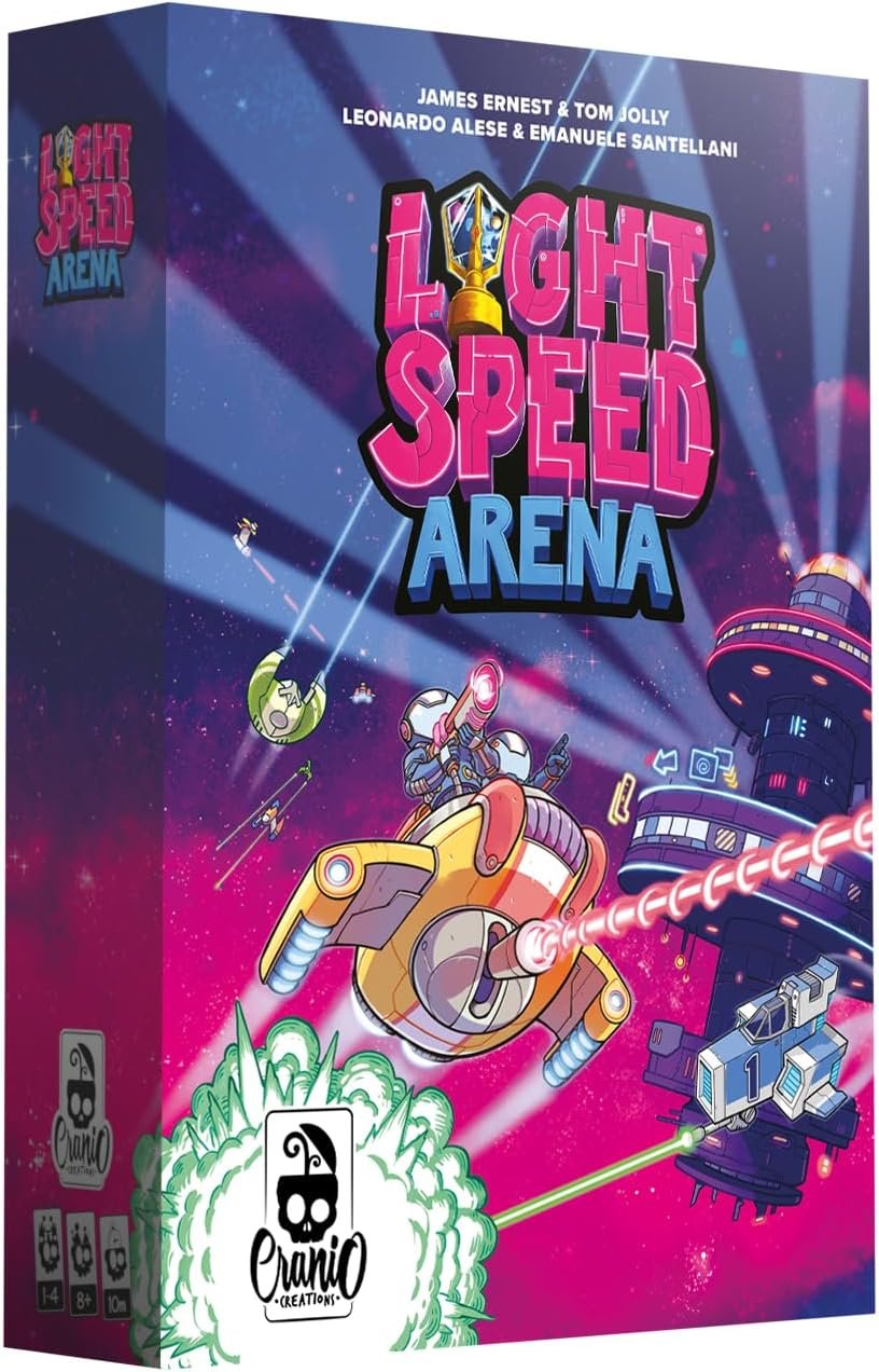 Cranio Creations - Light Speed Arena - Una frenética Batalla Espacial - Juego de Mesa para familias - A Partir de 8 años - De 1 a 4 Jugadores - Edición en Idioma Italiano